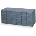 Steel Drawer Bin Cabinet, 33-3/4"W x 11-1/2"D x 14-1/4"H, 24 Drawers, Gray