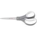 Scissors, Multipurpose, Straight, Ambidextrous, Hardened Steel, Length of Cut: 8"