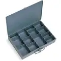 Gray Compartment Box, Adjustable Compartments, 2" x 13-3/8" x 9-1/4"