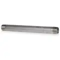 Nipple: 316 Stainless Steel, 1/8" Nominal Pipe Size, 9" Overall Length, Threaded on Both Ends
