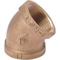Brass Elbow, 45 Degrees, FNPT, 1/4" Pipe Size, 1 EA