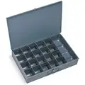 Gray Compartment Box, 21 Fixed Compartments, 3" x 18" x 12"