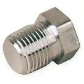 Hex Head Plug: 316L Stainless Steel, 1/2 in Fitting Pipe Size, Male NPT, 15/16 in Overall Lg