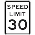 High Intensity Prismatic Recycled Aluminum Speed Limit Sign; 24" H x 18" W, Speed Limit 30