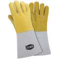Ironcat Welding Gloves: Reinforced Thumb, Elkskin, L Glove Size, Stick, 1 PR