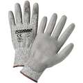 Posigrip Touchscreen Utility Glove, Polyurethane Palm Material, M, Gray, PK 12