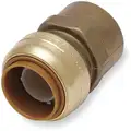 Female Adapter: Brass, Push-to-Connect x FNPT, For 3/4 in Tube OD, 3/4 in Pipe Size, Brass