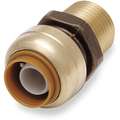 Male Adapter: Brass, Push-to-Connect x MNPT, For 1/2 in Tube OD, 1/2 in Pipe Size, Brass