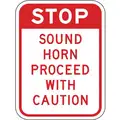 Recycled Aluminum Fork Lift Traffic Sign with Stop Header, 18" H x 12" W