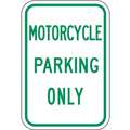 Lyle Parking Sign: 18 in x 12 in Nominal Sign Size, Aluminum, 0.063 in, High Intensity Prismatic, Green