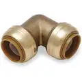 Elbow: Brass, Push-to-Connect x Push-to-Connect, For 3/4 in x 3/4 in Tube OD, Brass
