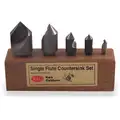 Countersink Set, 82 Countersink Angle, Number of Pieces 5, Cobalt, Bright (Uncoated)