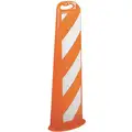 40" HDPE Vertical Panel Channelizer without Base; White/Orange