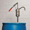 304 Stainless Steel Hand Operated Drum Pump, Lever, Ounces per Stroke: 12 oz.