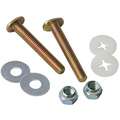 Steel Toilet to Floor or Toilet Flange Bolt Set, Silver, For Use With Most Toilets