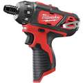 Milwaukee Screwdriver: 1/4 in Hex Drive Size, 0 in-lb to 275 in-lb, 1,500 RPM Free Speed, (1) Bare Tool, M12