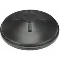 Funnel Drain Pan: Plastic, 24 1/2 in Overall Dia, 5 3/4 in Overall Ht, Funnel extension, Black