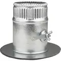 Galvanized Steel Collar W/Damper, 4" Duct Fitting Diameter, 5" Duct Fitting Length