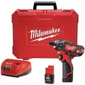 Milwaukee Screwdriver Kit: 1/4 in Hex Drive Size, 0 in-lb to 275 in-lb, 1,500 RPM Free Speed, (2) 1.5 Ah, M12
