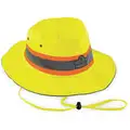 Glowear Ranger Hat, S/M, Slide Cord Adjustment Type, Hi-Visibility Lime, Wide Brim