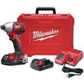 Milwaukee 2657-22CT M18-1/4" Cordless Impact Driver Kit, 18.0 V, 1500"-lb. Max. Torque