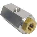 Conrader Discharge Valve: 1/4 in Inlet Size, 1/4 in Outlet Size, 1/4 in Exhaust Size, Aluminum