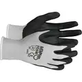 Nitrile Foam Dipped Nylon Knit Glove, XL, Nylon, White/Black, 1 PR