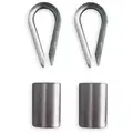 Sleeve and Thimble Kit, For Wire Rope Dia. 3/16", Stainless Steel Thimbles/Copper Sleeves