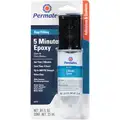 Permatex Fast Cure Epoxy, 0.84 oz. Syringe, Clear, Working Time: 5 min.