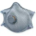 Moldex Disposable Respirator: N99, Molded, Gray, Dual, Non-Adj, M Mask Size, MOLDEX, Comfort, 10 PK