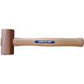 Vaughan Brass Mallet: Wood Handle, 2 oz Head Wt, 1 1/2 in Dia, 3 1/2 in Head Lg, 11 in Overall Lg, Natural