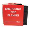 Sellstrom Fire Blanket and Cabinet, Carbon Felt, 60" Blanket Width, 72" Blanket Length, Gray