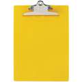 Yellow Plastic Clipboard, Letter File Size, 8-7/8" W x 13-1/4" H, 1" Clip Capacity, 1 EA