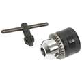 Keyed Drill Chuck, 0.078" to 0.500" Capacity, 3/8-24 Mounting Size