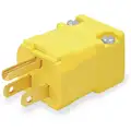 Hubbell Wiring Device-Kellems 15A Commercial Grade Straight Blade Plug, Yellow; NEMA Configuration: 5-15P