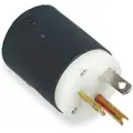 Hubbell Wiring Device-Kellems 20A Industrial Grade Straight Blade Plug, Black/White; NEMA Configuration: 5-20P
