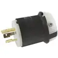 Hubbell Wiring Device-Kellems 20A Industrial Grade Non-Shrouded Locking Plug, Black/White; NEMA Configuration: L5-20P