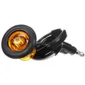 Truck-Lite Clearance Marker Lamp, 33 Series, LED, Yellow Round, 1 Diode, PC Rated, Black Rubber Grommet Mount, Hardwired, .180 Bullet Terminal, 12V, Kit
