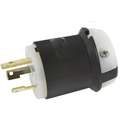 Hubbell Wiring Device-Kellems 30A Industrial Grade Non-Shrouded Locking Plug, Black/White; NEMA Configuration: L5-30P
