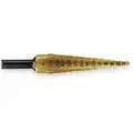 Step Drill Bit, High Speed Steel, 13 Hole Sizes, 1/32" Step Thickness, 1/8" - 1/2"