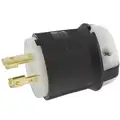 Hubbell Wiring Device-Kellems 30A Industrial Grade Non-Shrouded Locking Plug, Black/White; NEMA Configuration: L15-30P