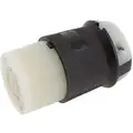 Hubbell Wiring Device-Kellems 30 Amp Industrial Grade Locking Connector, L15-30R NEMA Configuration, Black/White