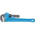 Straight Pipe Wrench, Cast Iron, Chrome, Jaw Capacity 1", Serrated, Overall Length 8"