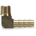 Brass Hose Barb with 90&deg; Elbow Fitting Style, 1/4" Thread Size