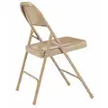 National Public Seating Beige Steel Folding Chair with Beige Seat Color, 4PK