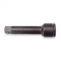 Impact Socket Extension, Alloy Steel, Black Oxide, Overall Length 8 in