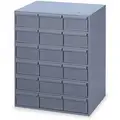 Steel Drawer Bin Cabinet, 17-1/4"W x 11-1/2"D x 21-1/4"H, 18 Drawers, Gray