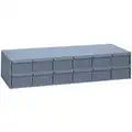 Steel Drawer Bin Cabinet, 33-3/4"W x 11-1/2"D x 7-1/4"H, 12 Drawers, Gray