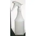 Trigger Spray Bottle, 24 oz, White, No Imprinting, Mist, Stream Dispensing Type, PK 3