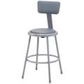 National Public Seating Round Stool: 37" Overall Ht, 24" min to 24" max, Backrest Included